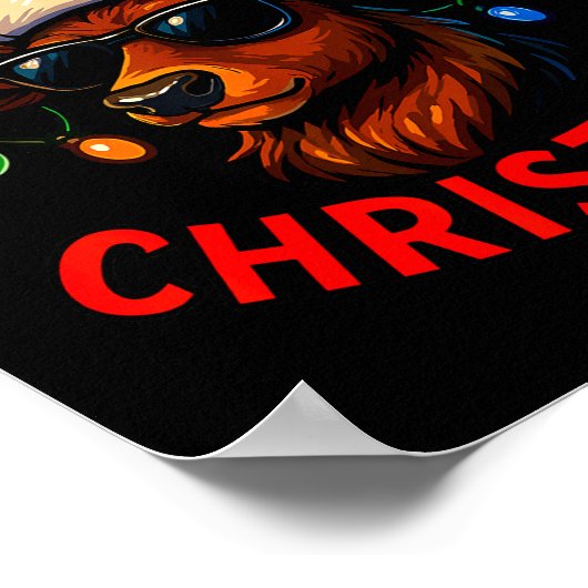 Merry Christmas Lights Reindeer Xmas Family Men Wo Poster (Hoek)