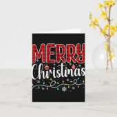 Merry Christmas Lights Santa Hat Funny Xmas Family Kaart (Gele Bloem)