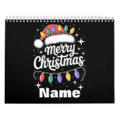 Merry Christmas Lights Santa Hat Personalized Gift Kalender (Hoes)