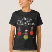 Merry Christmas Lights Santa Hat Platypus Ugly Xma T-shirt (Voorkant)