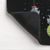 Merry Christmas Lights Santa Hat Rhino Ugly Xmas T Muismat (Hoek)