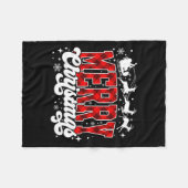 Merry Christmas Lights Santa Hat Xmas Family Match Fleece Deken (Voorkant (Horizontaal))