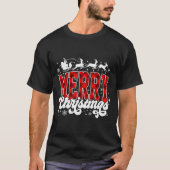 Merry Christmas Lights Santa Hat Xmas Family Match T-shirt (Voorkant)