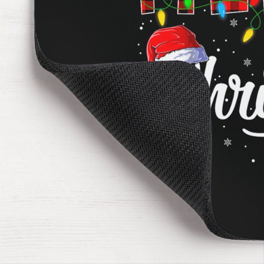 Merry Christmas Lights Santa Hat Xmas Family Men W Muismat (Hoek)