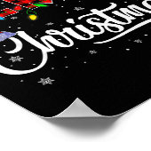 Merry Christmas Lights Santa Hat Xmas Family Men W Poster (Hoek)