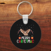 Merry Christmas Lights Sugar Glider Reindeer Pet X Sleutelhanger (Voorkant)