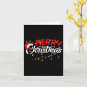 Merry Christmas Lights Xmas Family Funny Christmas Kaart (Gele Bloem)