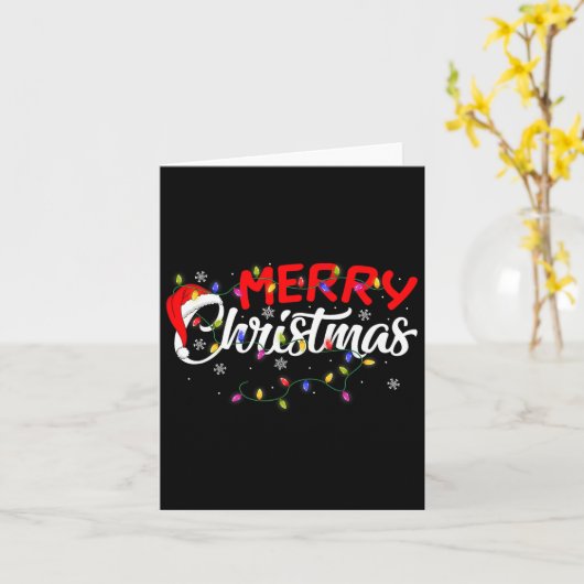 Merry Christmas Lights Xmas Family Funny Christmas Kaart (Gele Bloem)