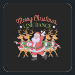 Merry Christmas Line Dance viert het nieuwe seizoe Vierkante Sticker<br><div class="desc">Wees feestelijk met "Merry Christmas Line Dance" - perfect voor lijndansers,  cowboys en cowgirls! Omarm de vakantiegeest met cowboylaarzen,  petten en zuidelijke charme. Of je nu in Texas bent of daarbuiten,  breng het ritme van het land naar je kerstvieringen!</div>