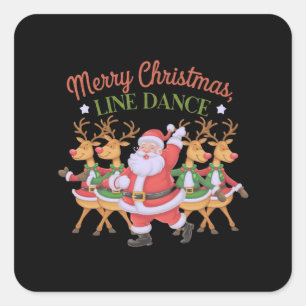 Merry Christmas Line Dance viert het nieuwe seizoe Vierkante Sticker
