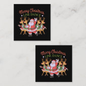 Merry Christmas Line Dance viert het nieuwe seizoe Vierkante Visitekaartje (Voorkant / Achterkant)