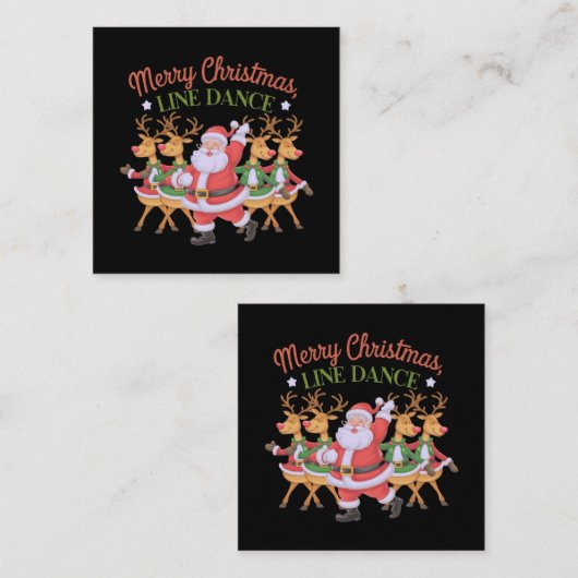 Merry Christmas Line Dance viert het nieuwe seizoe Vierkante Visitekaartje (Voorkant / Achterkant)