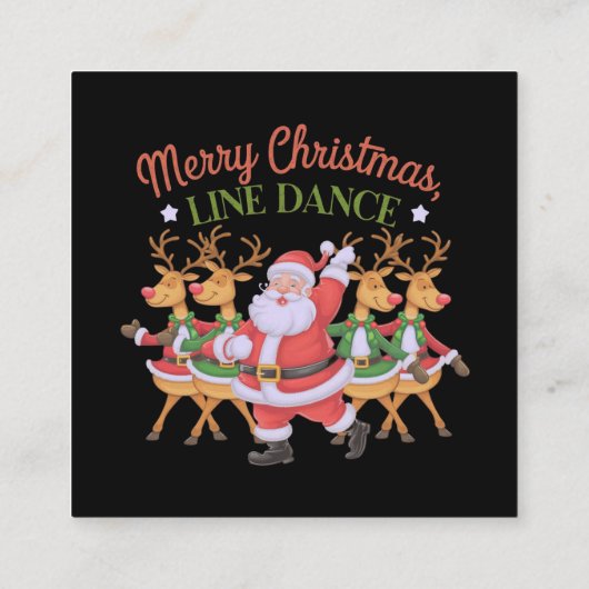 Merry Christmas Line Dance viert het nieuwe seizoe Vierkante Visitekaartje (Achterkant)