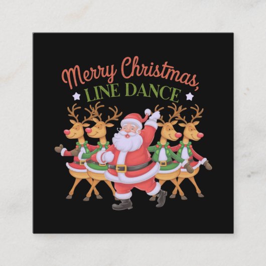 Merry Christmas Line Dance viert het nieuwe seizoe Vierkante Visitekaartje (Voorkant)