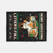 Merry Christmas Litter's Full Funny Cat Ugly Xmas  Fleece Deken (Voorkant (Horizontaal))