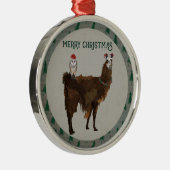MERRY CHRISTMAS LLAMA EN OWL METALEN ORNAMENT (Rechts)