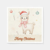 Merry Christmas Llama Paper Napkins Servet (Voorkant)