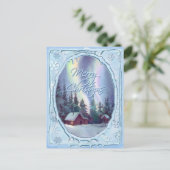 MERRY CHRISTMAS LOG CABIN by SHARON SHARPE Feestdagenkaart (Staand voorkant)