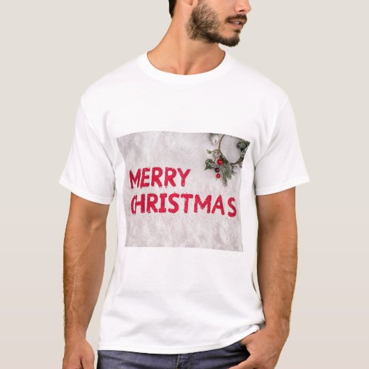 Merry Christmas Logo ontwerp voor programma t-shir T-shirt (Voorkant)