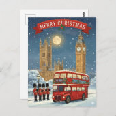 Merry Christmas London Theme Briefkaart (Voorkant / Achterkant)