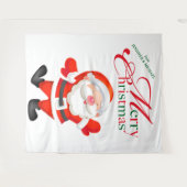Merry Christmas Love Funny Santa Backdrop Wandkleed (Voorkant (horizontaal))