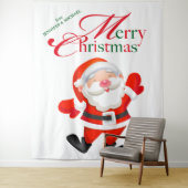 Merry Christmas Love Funny Santa Backdrop Wandkleed (In situ)