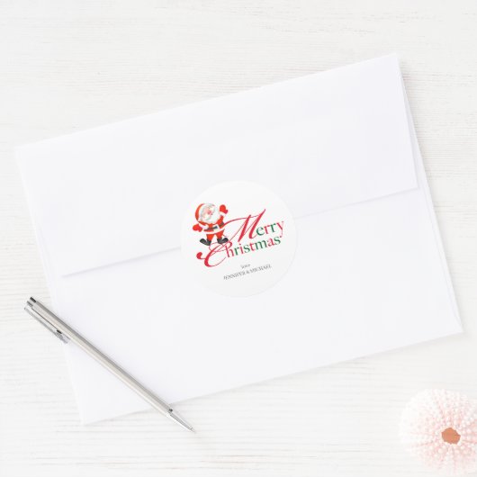 Merry Christmas Love Ronde Sticker (Envelop)