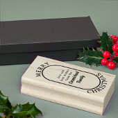 Merry Christmas Lozenge Logo Stijl Vet Script Rubberstempel