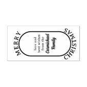 Merry Christmas Lozenge Logo Stijl Vet Script Rubberstempel (Afrduk)