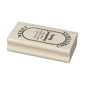 Merry Christmas Lozenge Logo Stijl Vet Script Rubberstempel (Stempel)