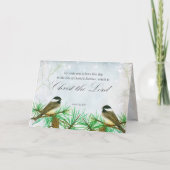 Merry Christmas Luke Bible Scripture Chickadees Kaart (Voorkant)