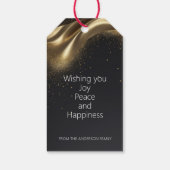 Merry Christmas Luxe Zwart Goud Cadeaulabel (Achterkant)