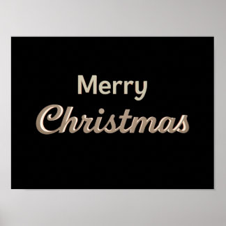 Merry Christmas Luxury Typography Poster Paper H01