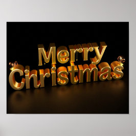 Merry Christmas Luxury Typography Poster Paper H08