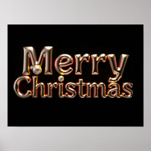 Merry Christmas Luxury Typography Poster Paper H12 (Voorkant)