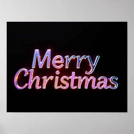 Merry Christmas Luxury Typography Poster Paper H14 (Voorkant)