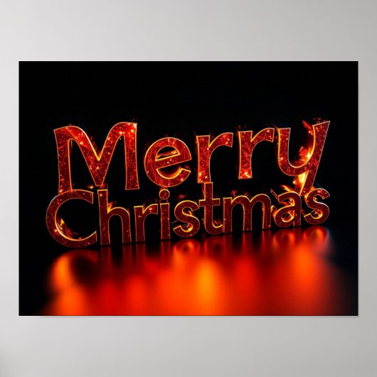 Merry Christmas Luxury Typography Poster Paper H20 (Voorkant)