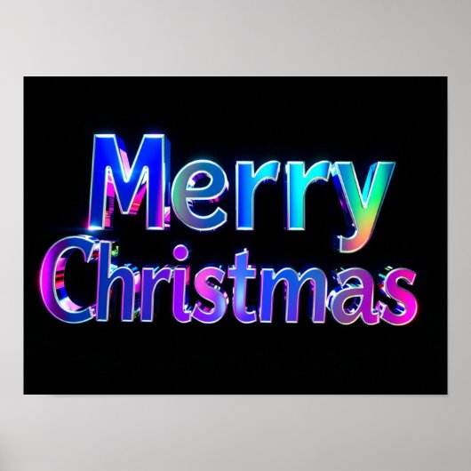 Merry Christmas Luxury Typography Poster Paper H25 (Voorkant)