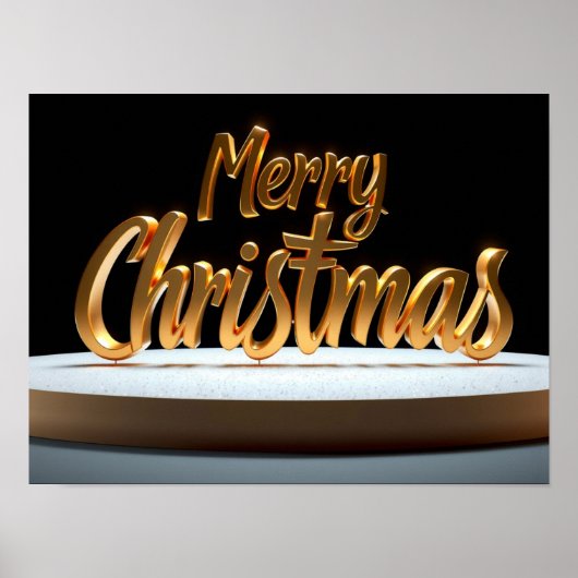 Merry Christmas Luxury Typography Poster Paper H33 (Voorkant)
