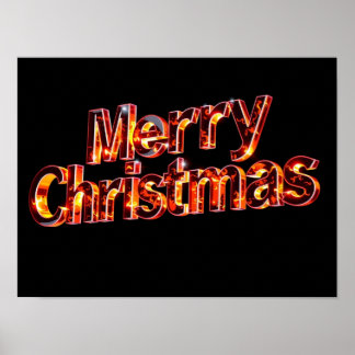 Merry Christmas Luxury Typography Poster Paper H44