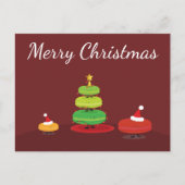 Merry Christmas Macarons | Postcard Feestdagenkaart (Voorkant)
