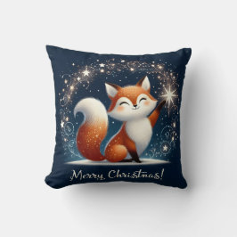 Merry Christmas - Magical Fox Throw Pillow Kussen