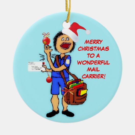 Merry Christmas Mail Carrier Keramisch Ornament (Voorkant)