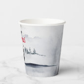 Merry Christmas Majestic Herten Waterverf Papieren Bekers (Achterkant)