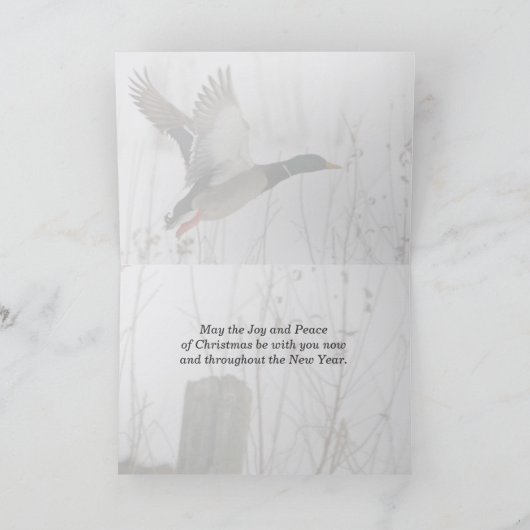 Merry Christmas Mallard Duck Kaart beroemd gemaakt (Binnen)