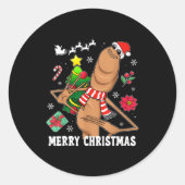 Merry Christmas Marcus The Worm Funny Unhinged Mem Ronde Sticker (Voorkant)