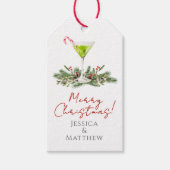 Merry Christmas Martini and Mistletoe Couples Cadeaulabel (Voorkant)