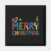 Merry Christmas Master Builder Kids Building Block Magneet (Voorkant)