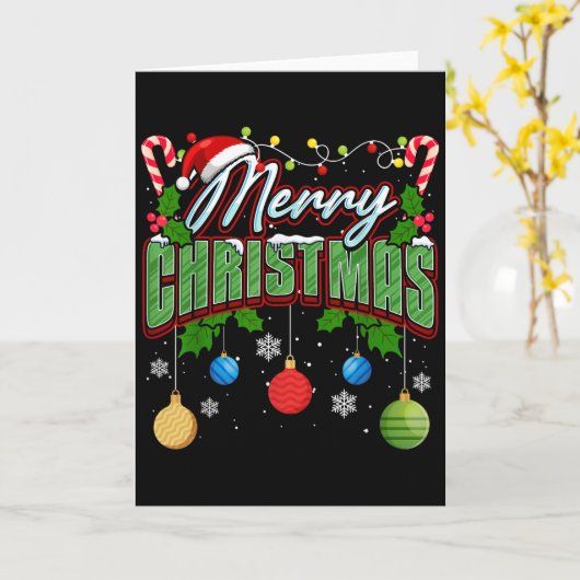 Merry Christmas Matching Family Merry Christmas Xm Kaart (Gele Bloem)