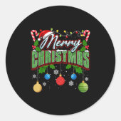 Merry Christmas Matching Family Merry Christmas Xm Ronde Sticker (Voorkant)